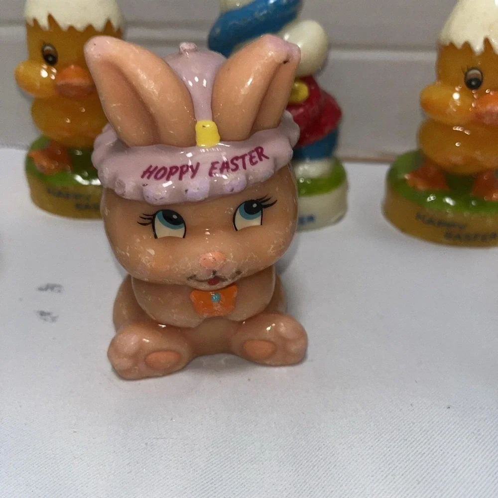 Lot‎ of 9 Vintage Russ Berrie Figural Unlit Bunny Chicks  Candles Easter